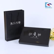 China Hersteller benutzerdefinierte schwarz elegante Design Kleidung Verpackung Papier Box